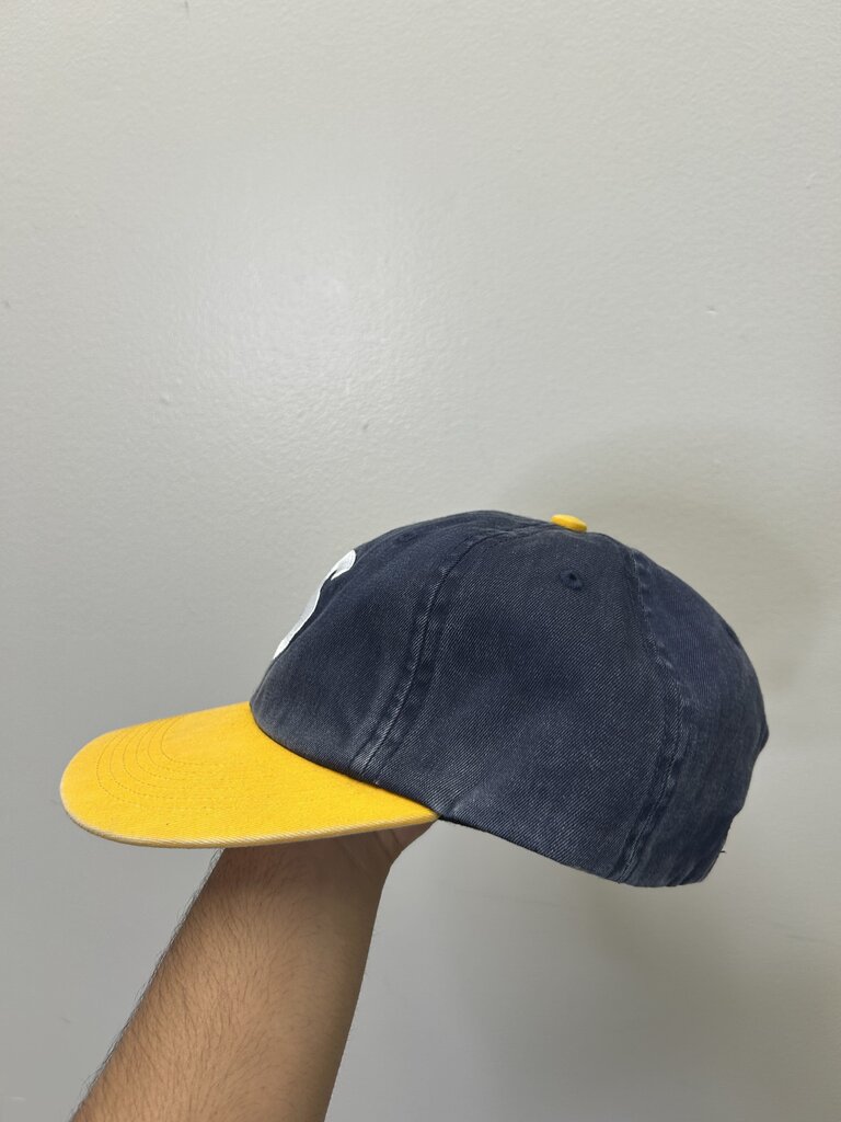 New Supreme Faded S Logo Cap Navy Yellow