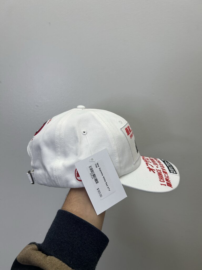 New Supreme White Red ATV Cap