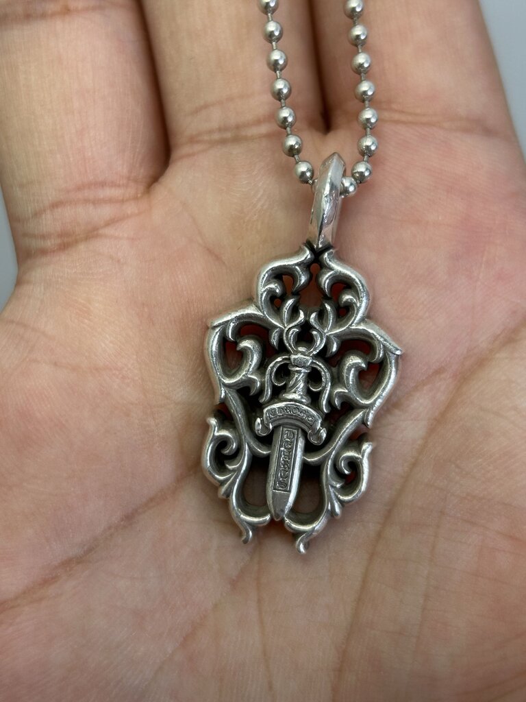 Preowned Chrome Hearts Vine Dagger Pendant