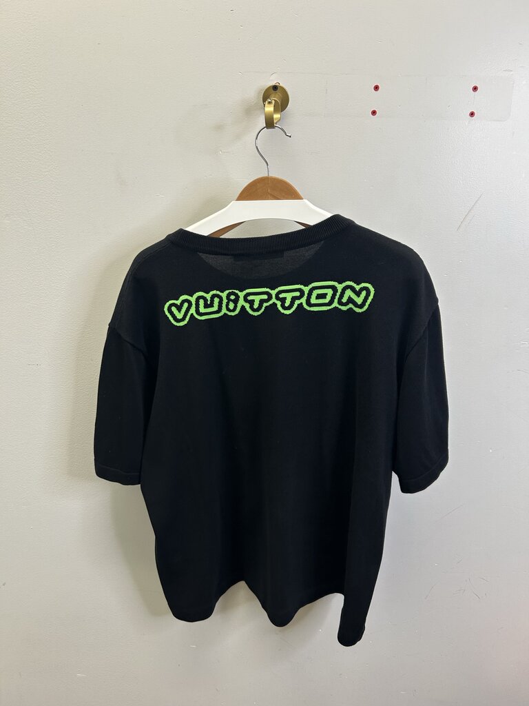 Preowned Louis Vuitton Virgil 1854 Black Lime Tee size XL