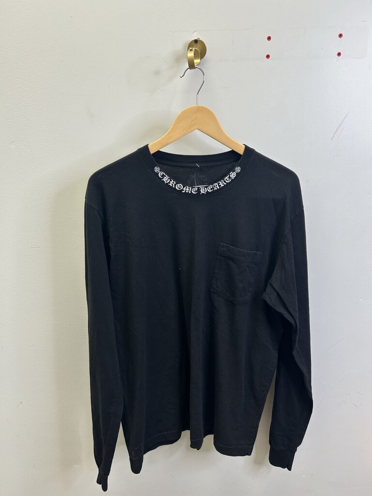 Preowned Chrome Heart Black ArmLogo L/S size XL