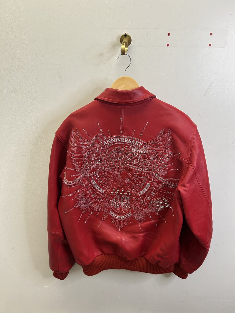 Preowned Pelle Pelle Red Leather Jacket Size Medium