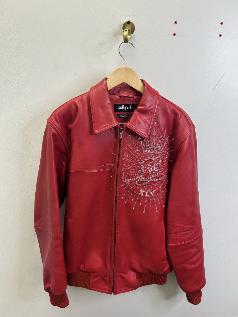 Preowned Pelle Pelle Red Leather Jacket Size Medium