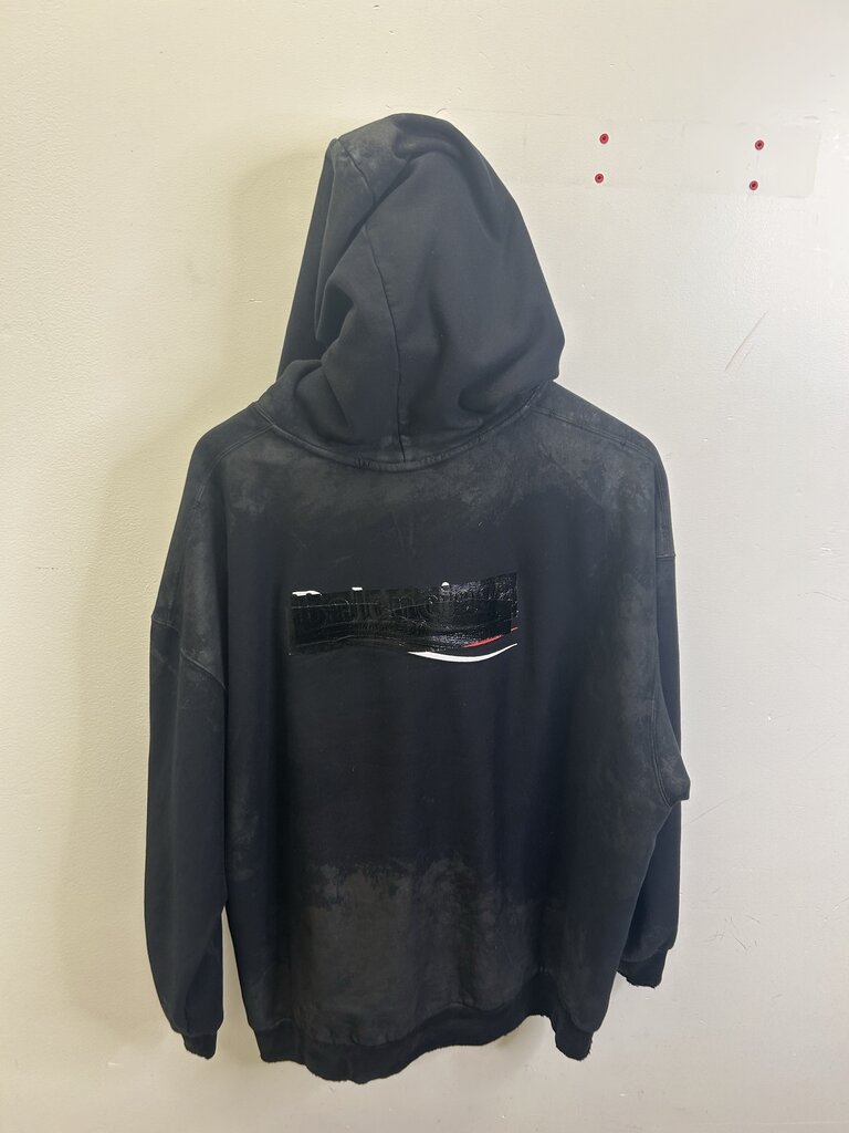 Preowned Balenciaga Black Mud Tap Logo Zip Up size 2XL