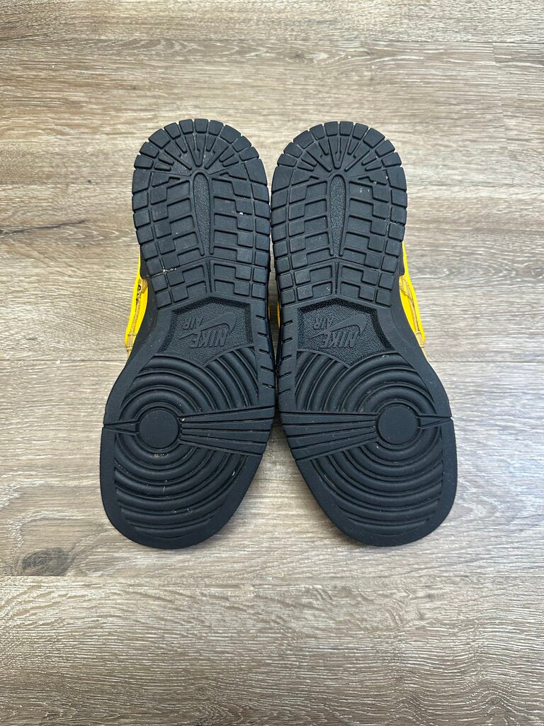 Preowned Off White Rubber Dunk University Gold Size 6