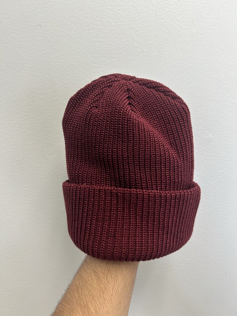 New Supreme Beanie Maroon Burgundy Cursive