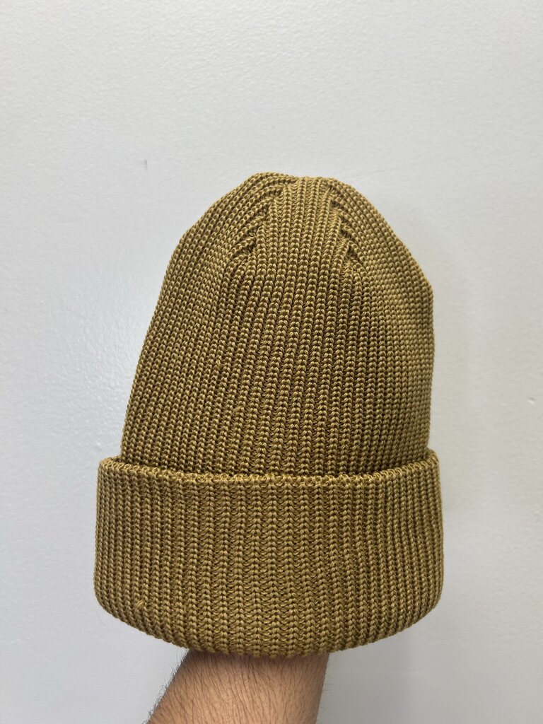New Supreme Beanie Wheat Tan Brown Cursive