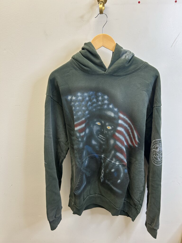 New Travis Scott Hoodie Green American flag Sz.Medium