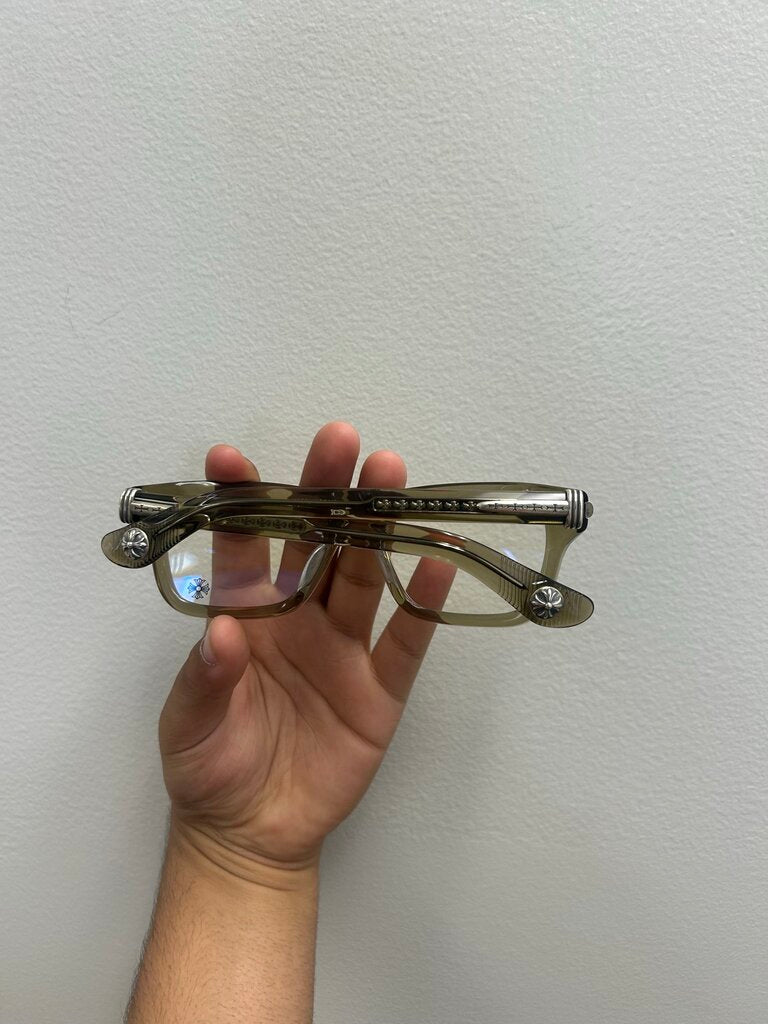 Preowned Chrome Hearts Olive Trypoleagain Frames