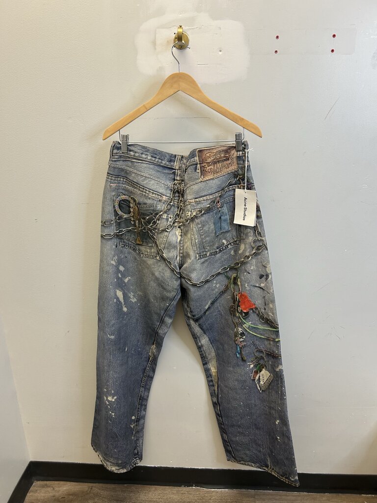 New Acne Studios AOP Chains Denim Sz. 52