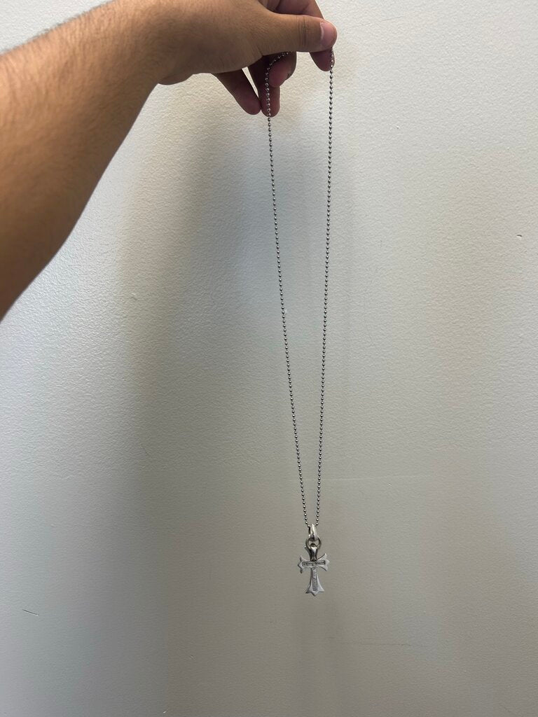 Preowned Chrome Hearts Cross Pendant & Ballchain