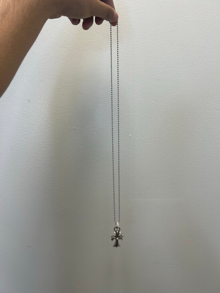 Preowned Chrome Hearts Cross Pendant & Ballchain
