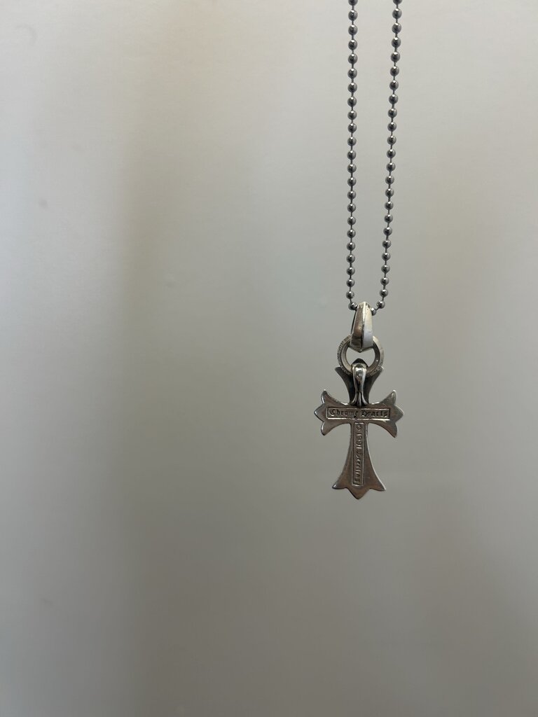 Preowned Chrome Hearts Cross Pendant & Ballchain