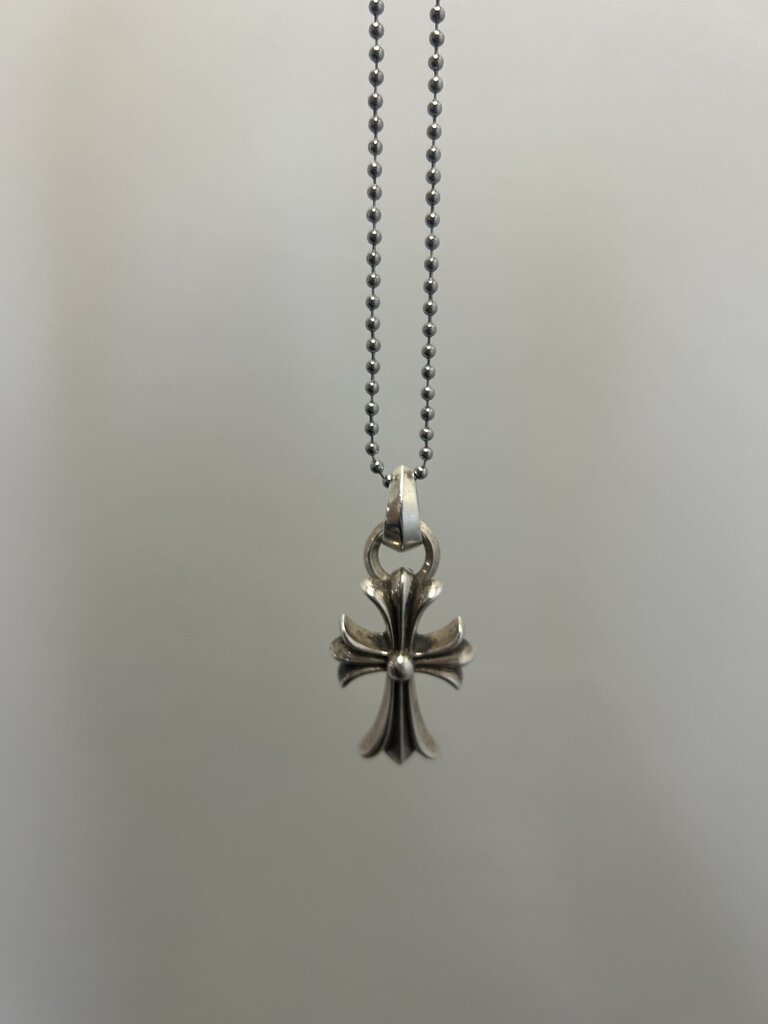 Preowned Chrome Hearts Cross Pendant & Ballchain
