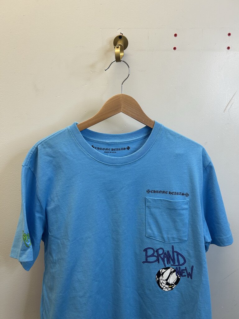 Preowned Chrome Hearts Brain New Blue Tee sz.XL