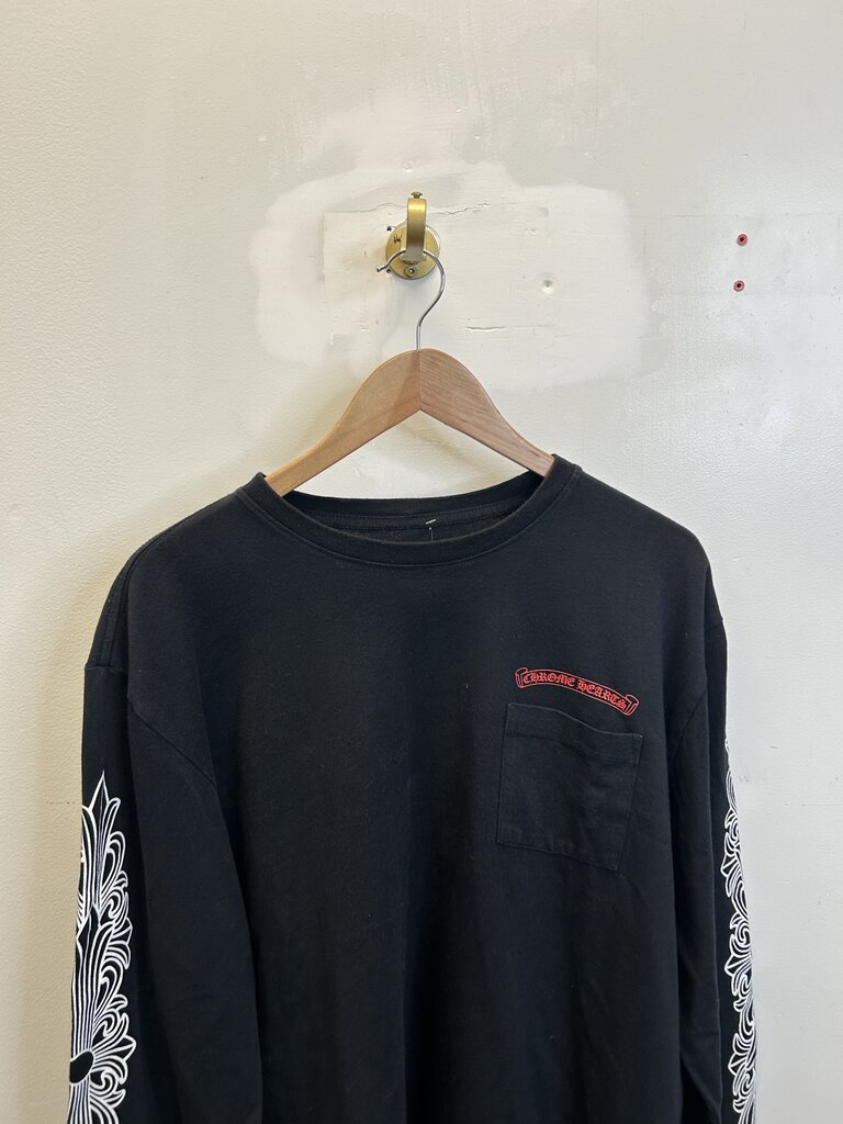 Preowned Chrome Hearts Matty Black Chomper Long Sleeve Size XL