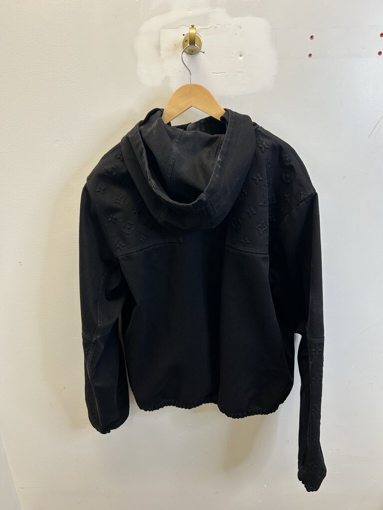 Preowned Louis Vuitton Black Monogram Carpenter Zip Up Jacket Size 58