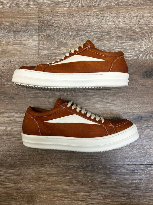 Preowned Rick Owens Burnt Orange Clay Suede Vans sz.43