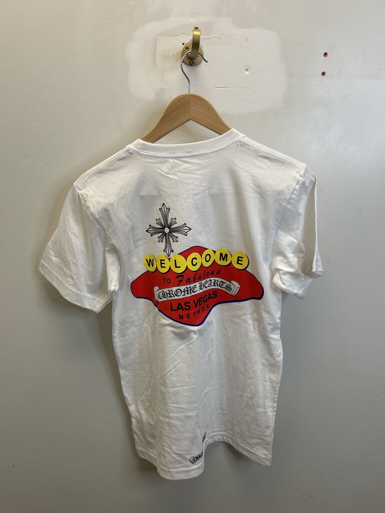 New Chreom Heart Las Vegas Logo White tee size S