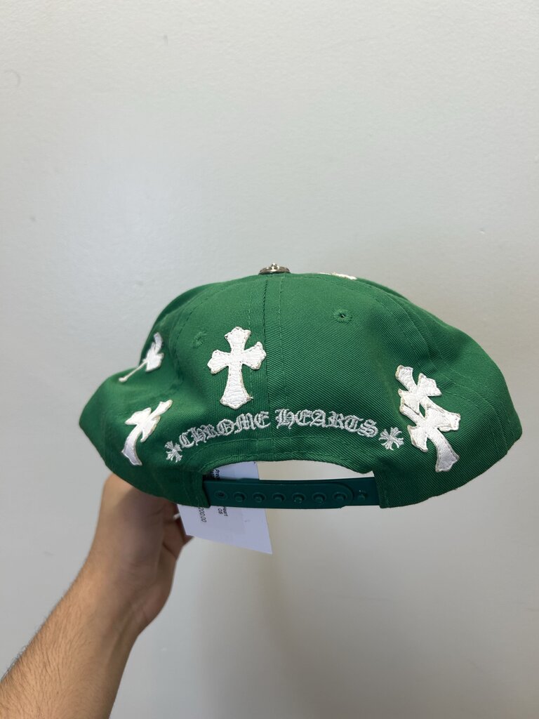 Preowned Chrome Heart Patch Green Hat Sz. OS