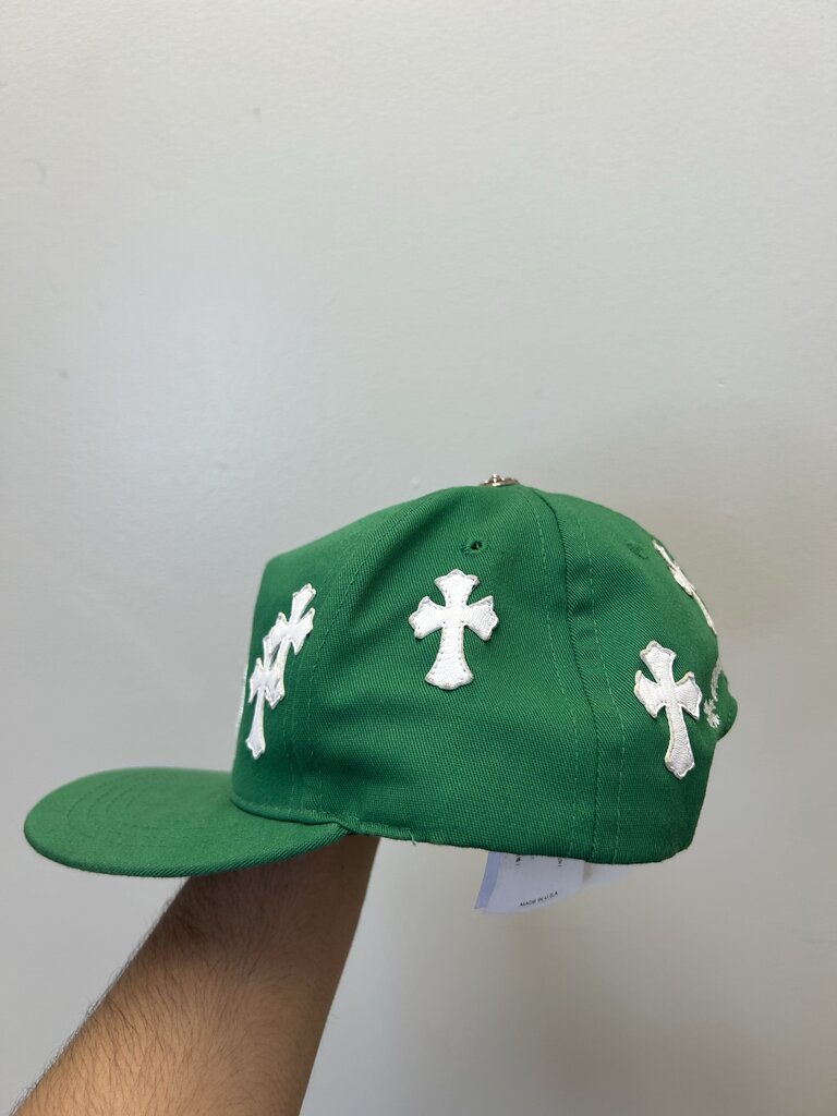 Preowned Chrome Heart Patch Green Hat Sz. OS