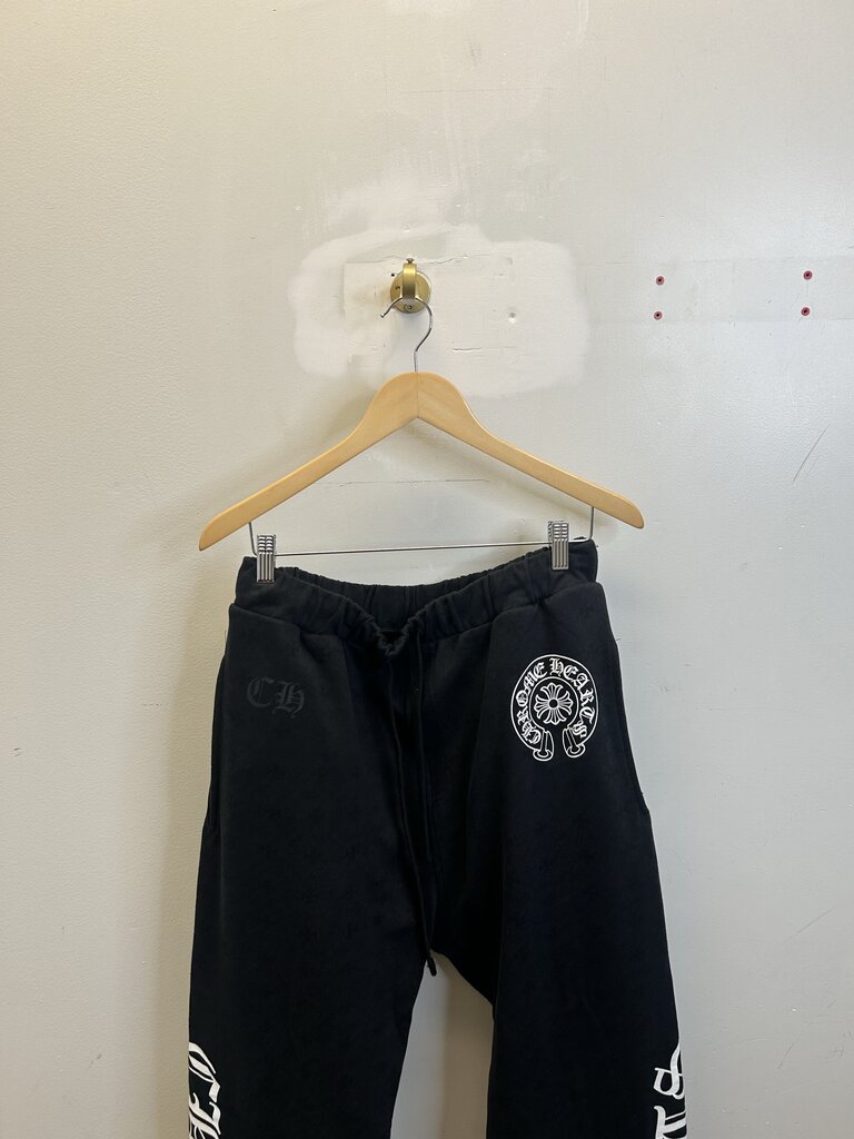 Preowned Chrome Hearts Monogram Black Sweatpants Size XL