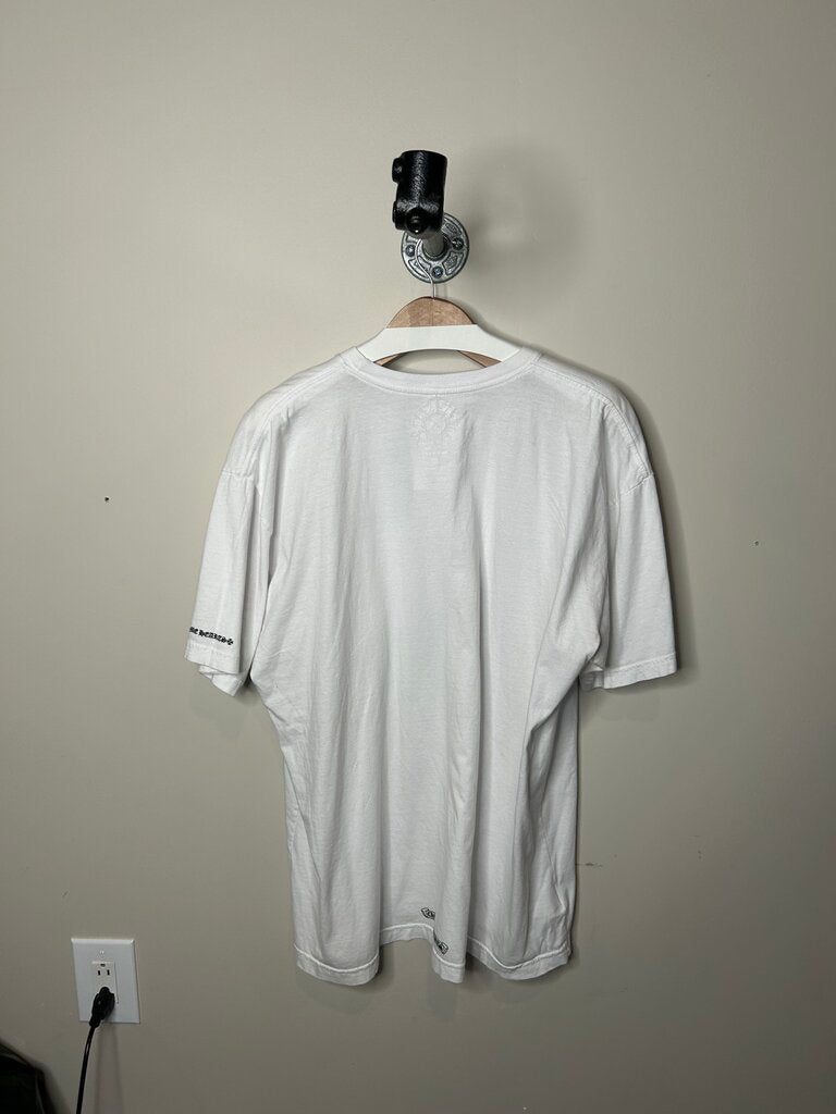 Preowned Chrome Heart Color Logo White Pocket Tee size 2XL