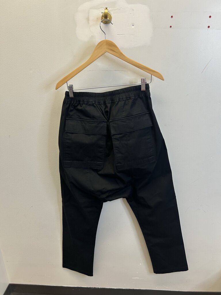 Preowned Rick Owens Black Drop Crotch Cargo Sz.S/M