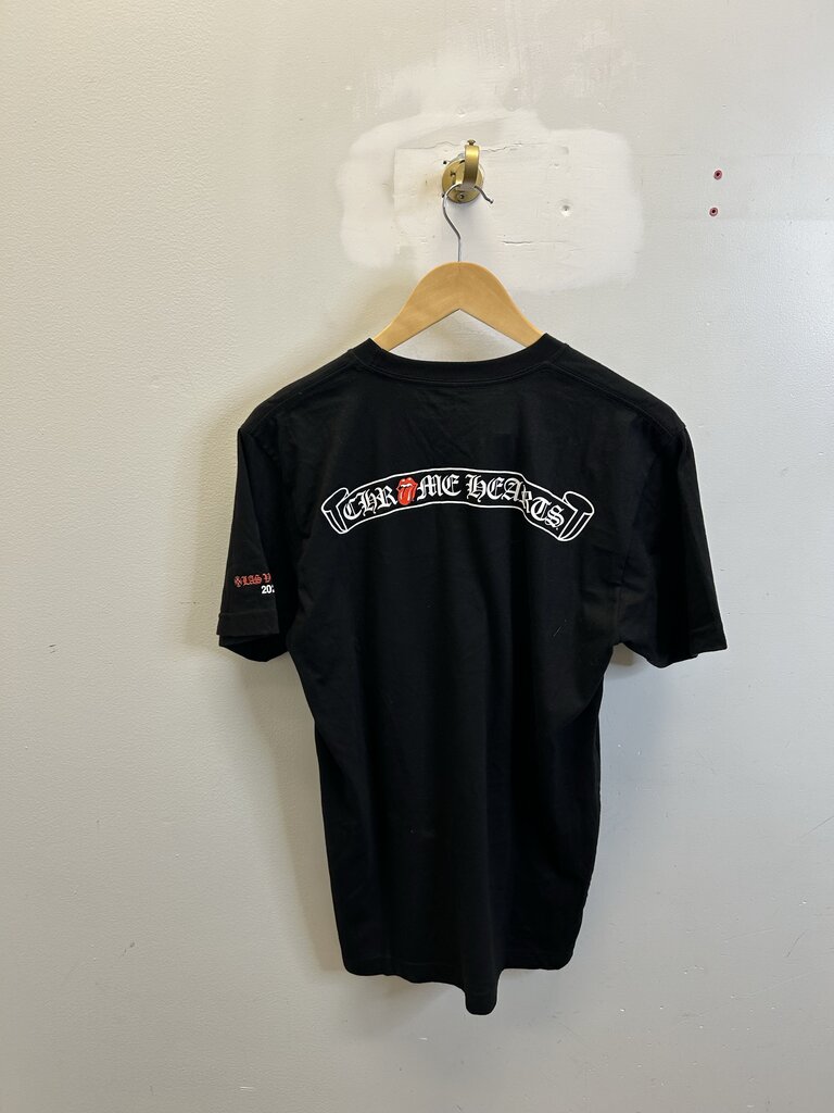 New Chrome Hearts Neck Logo Rolling Stones Black Tee sz.M