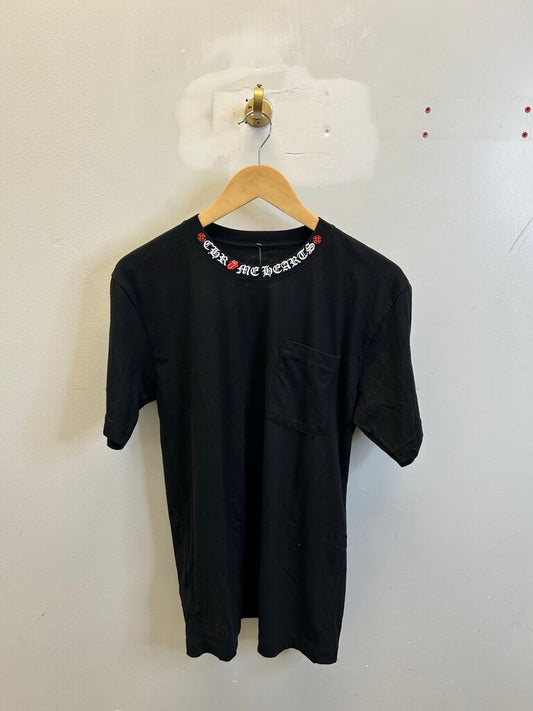 New Chrome Hearts Neck Logo Rolling Stones Black Tee sz.M