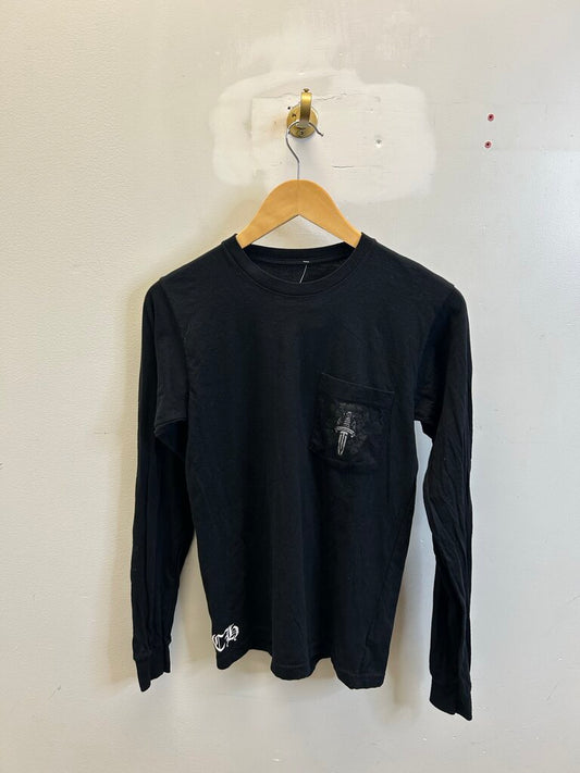 Preowned Chrome Hearts Vine Dagger Black Longsleeve Tee sz.S