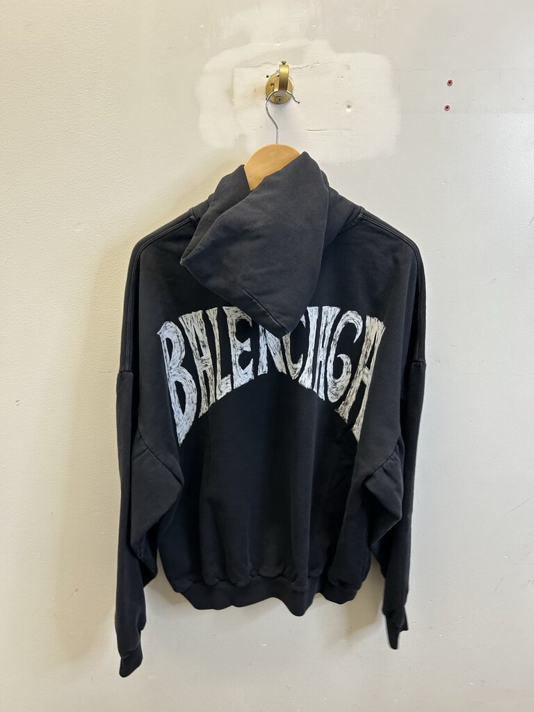New Balenciaga Paris Rainbow Black Hoodie size S