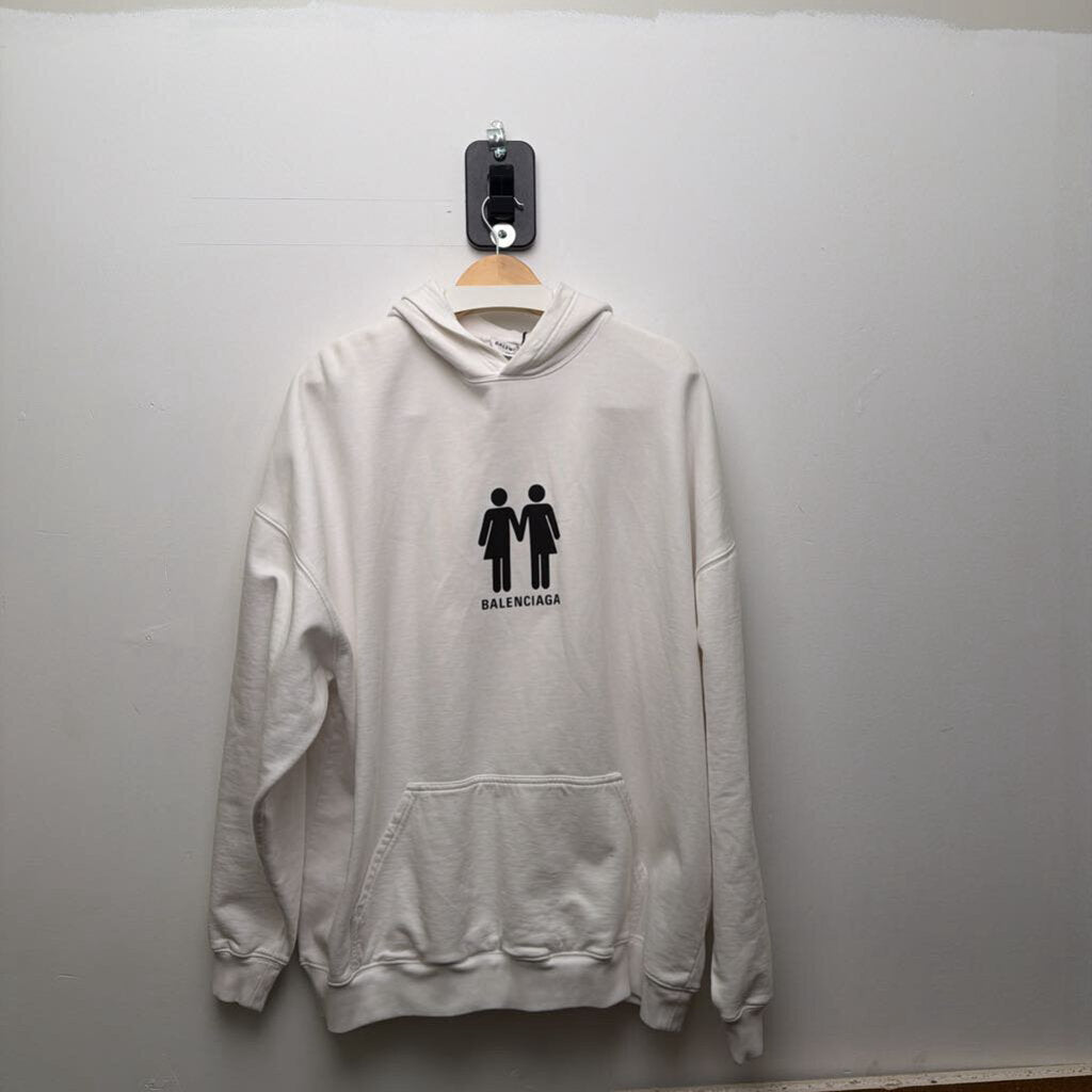 New Balenciaga White Pride Hoodie L