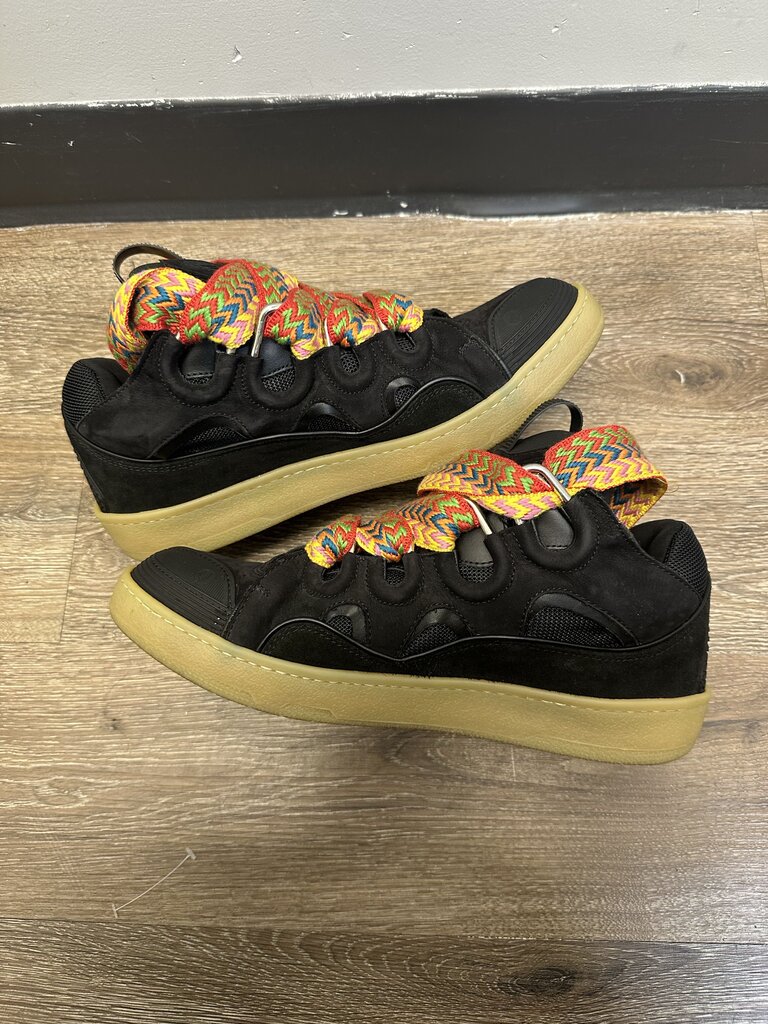 Preowned Lanvin Curb Sneaker Black Gum Bottom size 43 (no insoles)