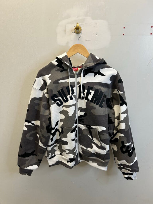 New Supreme Snow Camo Thermal Zip Up Sz.Small