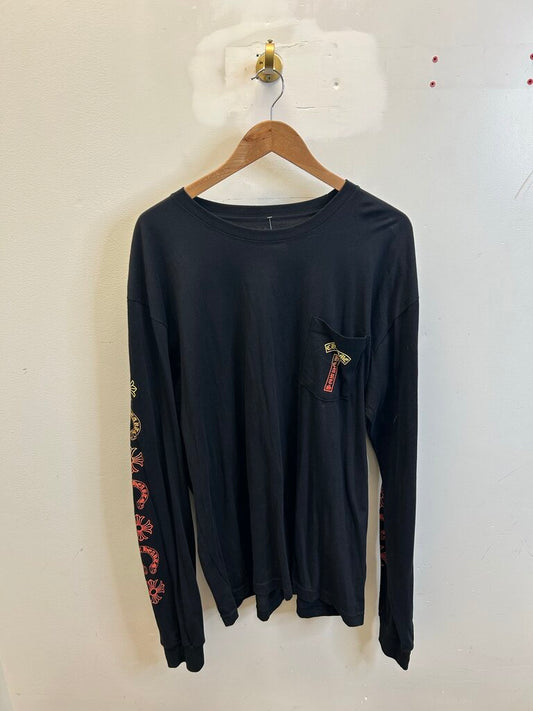 Preowned Chrome Hearts Gradient T Logo Black Longsleeve sz.L