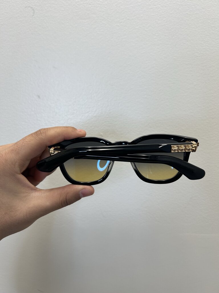 Preowned Chrome hearts Smoke Show Black Gold frames