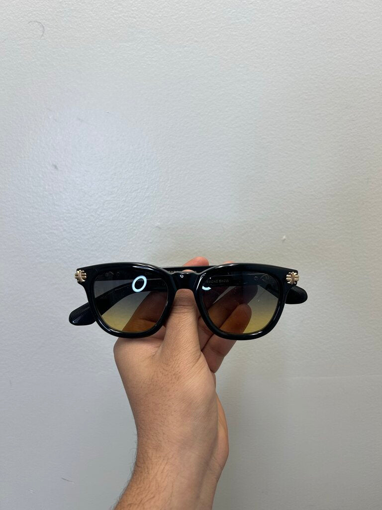 Preowned Chrome hearts Smoke Show Black Gold frames