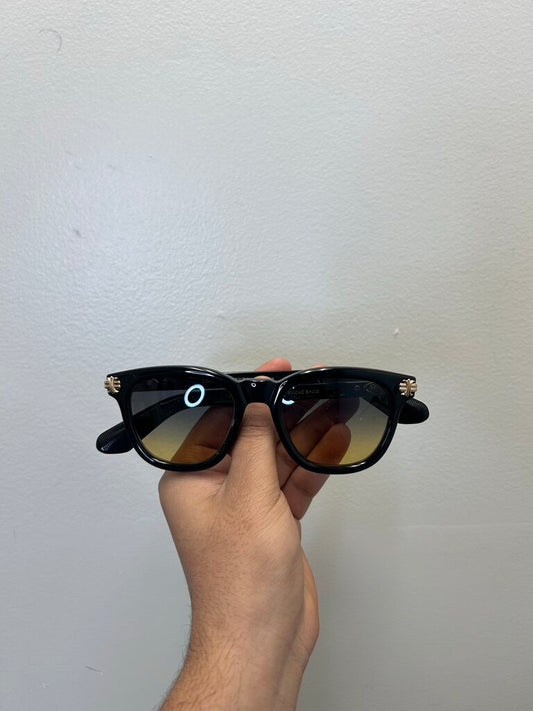 Preowned Chrome hearts Smoke Show Black Gold frames