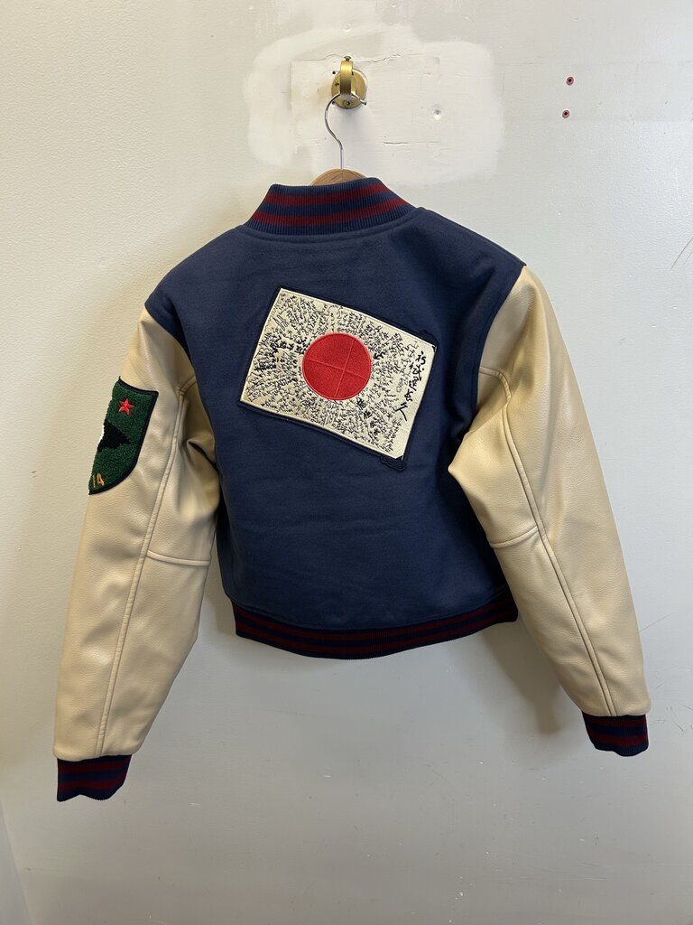 New 74 Is War Navy red Varsity Jacket Sz.Small