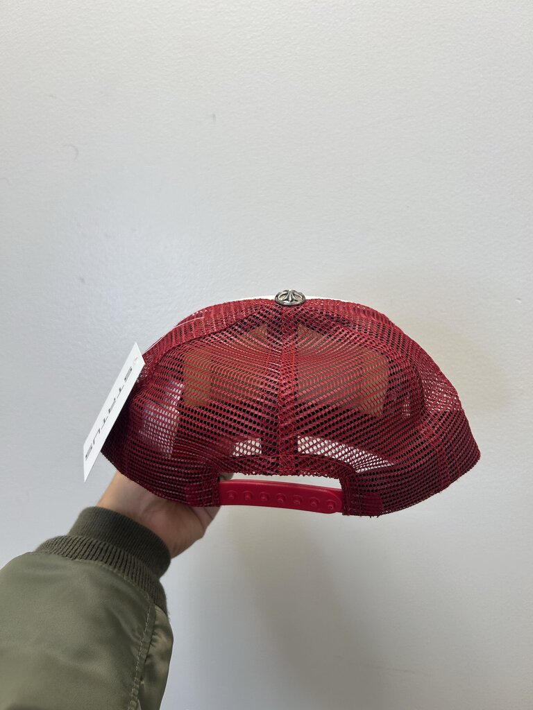 Preowned Chrome hearts Red White Trucker Hat