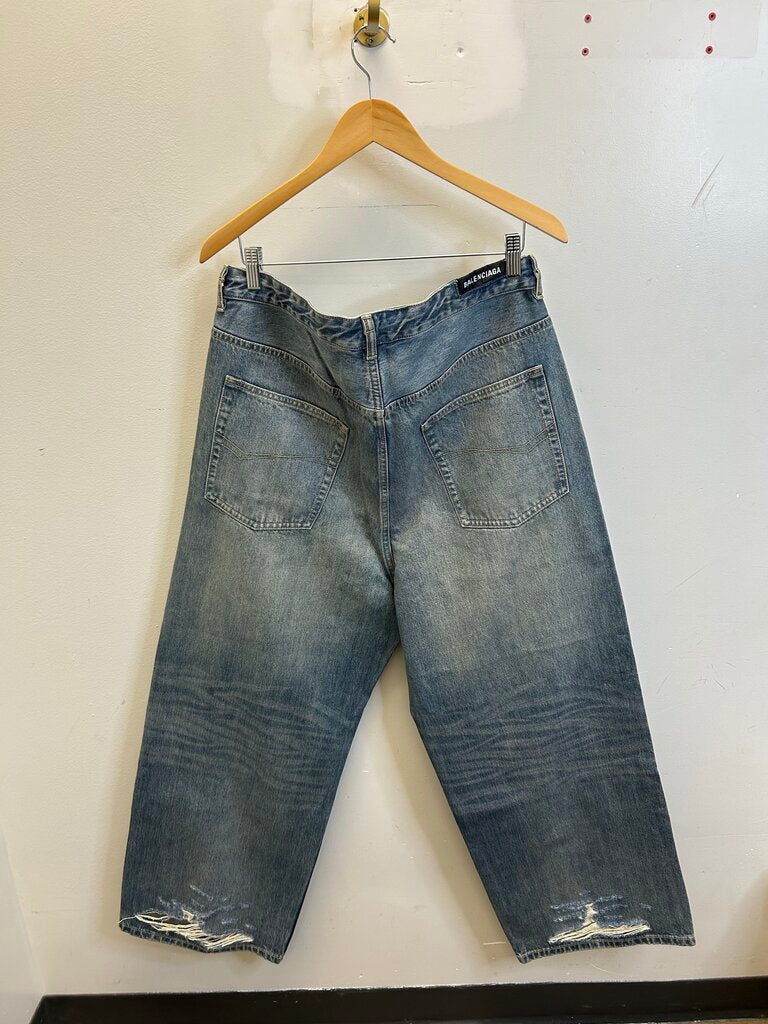 New Balenciaga Lightwash String Baggy Jeans size 34