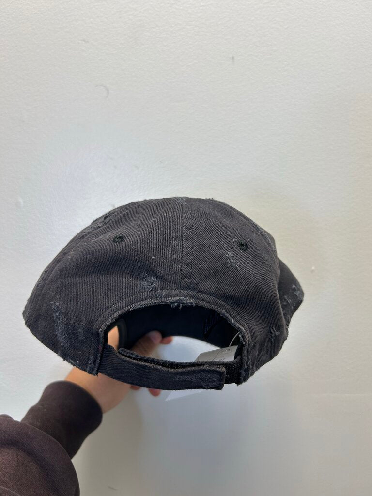 Preowned Balenciaga Distressed Black Red Dad Hat