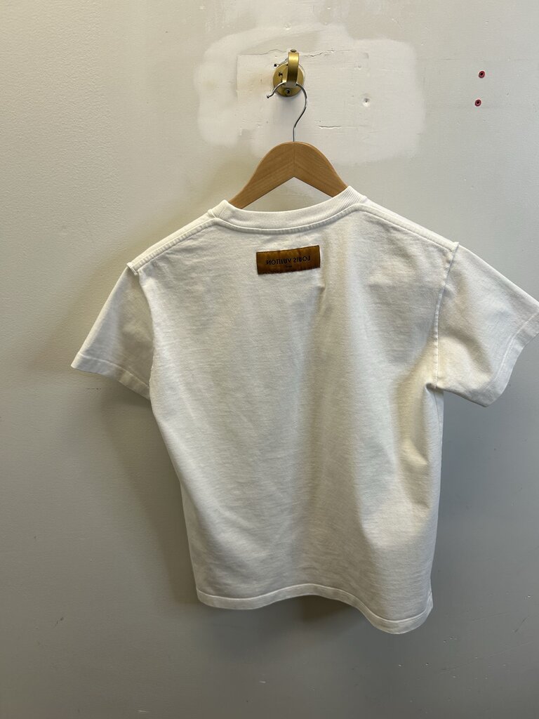 Preowned Louis Vuitton White Paris France Tee Sz.XS