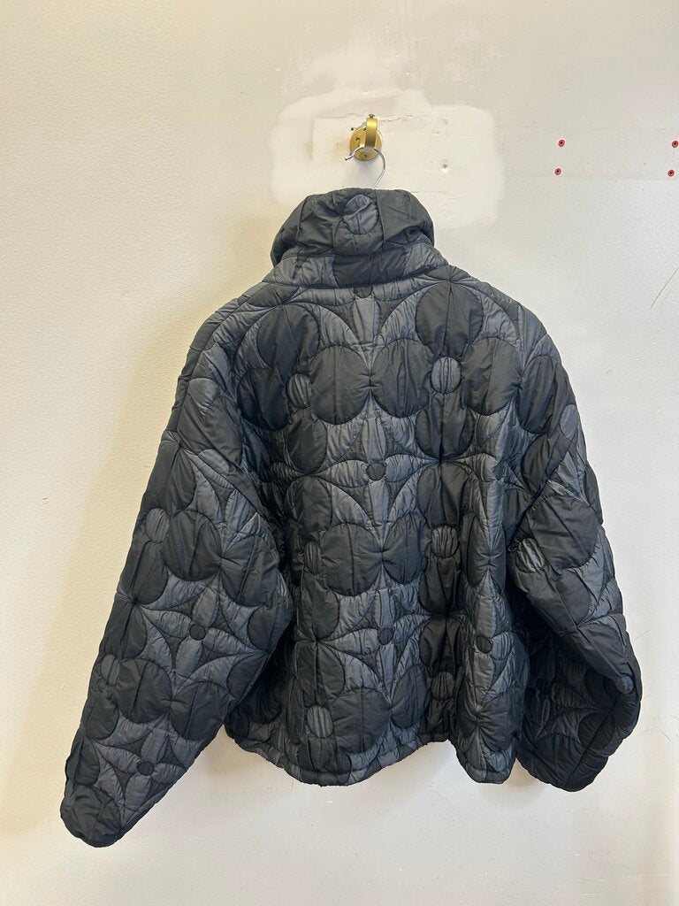 Preowned Louis Vuitton Monogram Grey Black Puffer Jacket size 50(M/L)