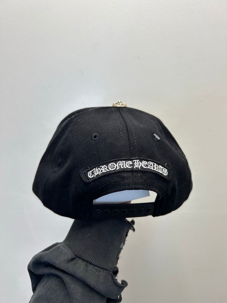 New Chrome Hearts Black White Vertical Logo Trucker Hat