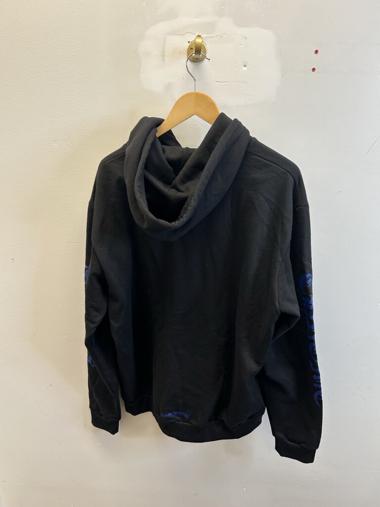 New Chrome Hearts Blue Vertical Logo Black Hoodie sz.L