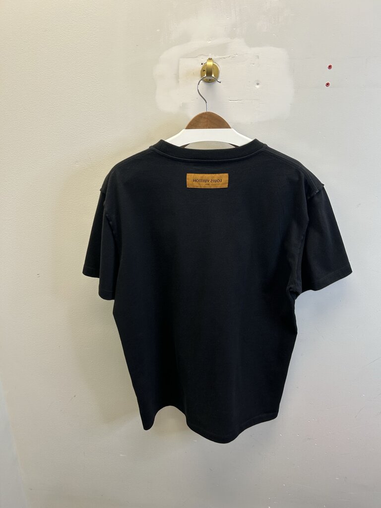 Preowned Louis Vuitton Black Multi LV Logo Tee size L