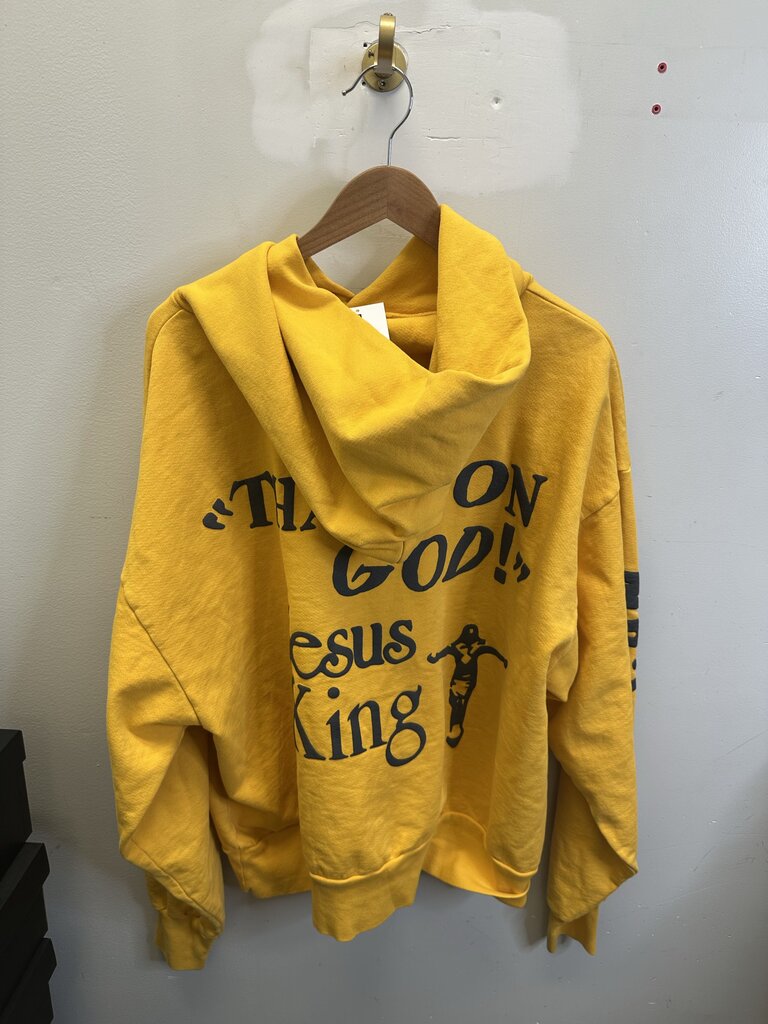 Preowned CPFM Yellow That's On God Hoodie Sz.XL
