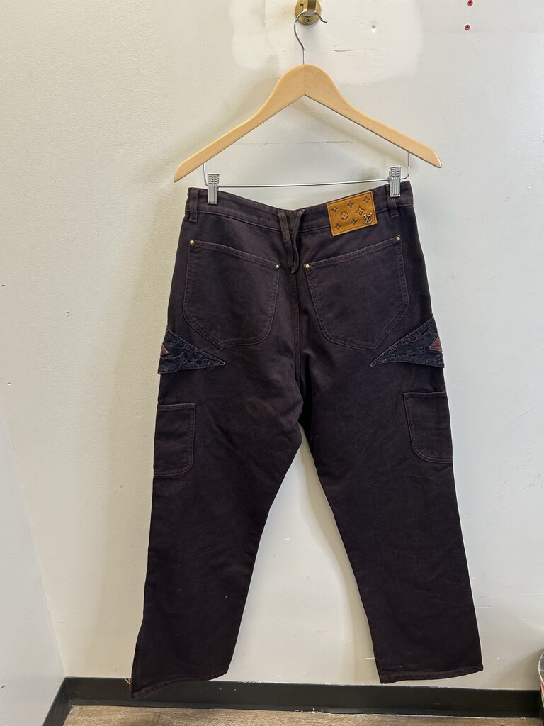 Preowned Louis Vuitton Burgundy Monogram Pants size 32